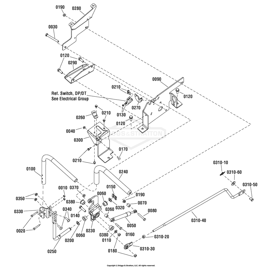 Control Group - Right Hand With Electric Height Of Cut (7502145) Diagram and Parts List for 7800690A (107280073)(2011) Briggs and Stratton Lawn Tractor